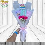 RAMO PROFE CON 3 ROSAS JABON, 3 LIBRETAS Y TOPPER