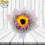 RAMO DE 12 ROSAS 1 GIRASOL