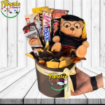 BOX GRADUADO DE 5 CHOCOLATES NACIONALES 5 IMPORTADOS PELUCHE 25CM