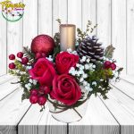 BOX NAVIDAD SANTIAGO 3 ROSAS, VELA Y DECORACION