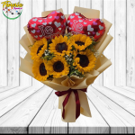 RAMO DE 6 GIRASOLES 2 GLOBITOS