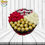 BOX 22 ROSAS JABON 18 BOMBONES 5 MINI NUTELLA