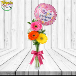 FLORERO 3 GERBERAS Y GLOBO