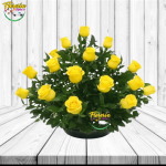 PROMOCION: CANASTA DE LUZ FUNEBRE 15 ROSAS AMARILLAS
