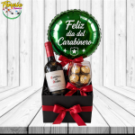 DIA DEL CARABINERO: BOX CON 1 VINO 750ML, COPA, 4 BOMBONES FERREROS ROCHER Y GLOBO