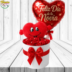 BOX AMOR AMOR 6 ROSAS ETERNAS, PELUCHE CORAZON Y GLOBO