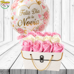 CARTERA DE AMOR 12 ROSAS ETERNAS Y GLOBITO